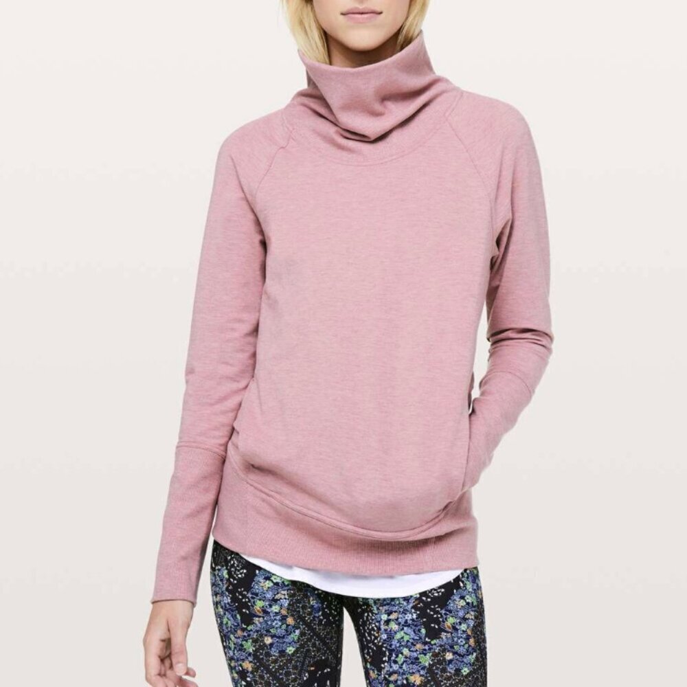 Lululemon Women's Size 2 Heathered Mauve Pink High Lines Pullover Sweater